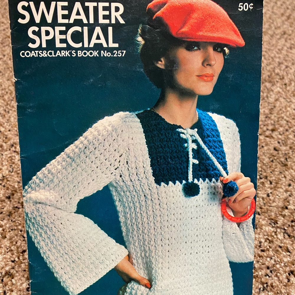 Vintage 1976 Coats & Clark’s #257 Sweater Special knitting Patterns